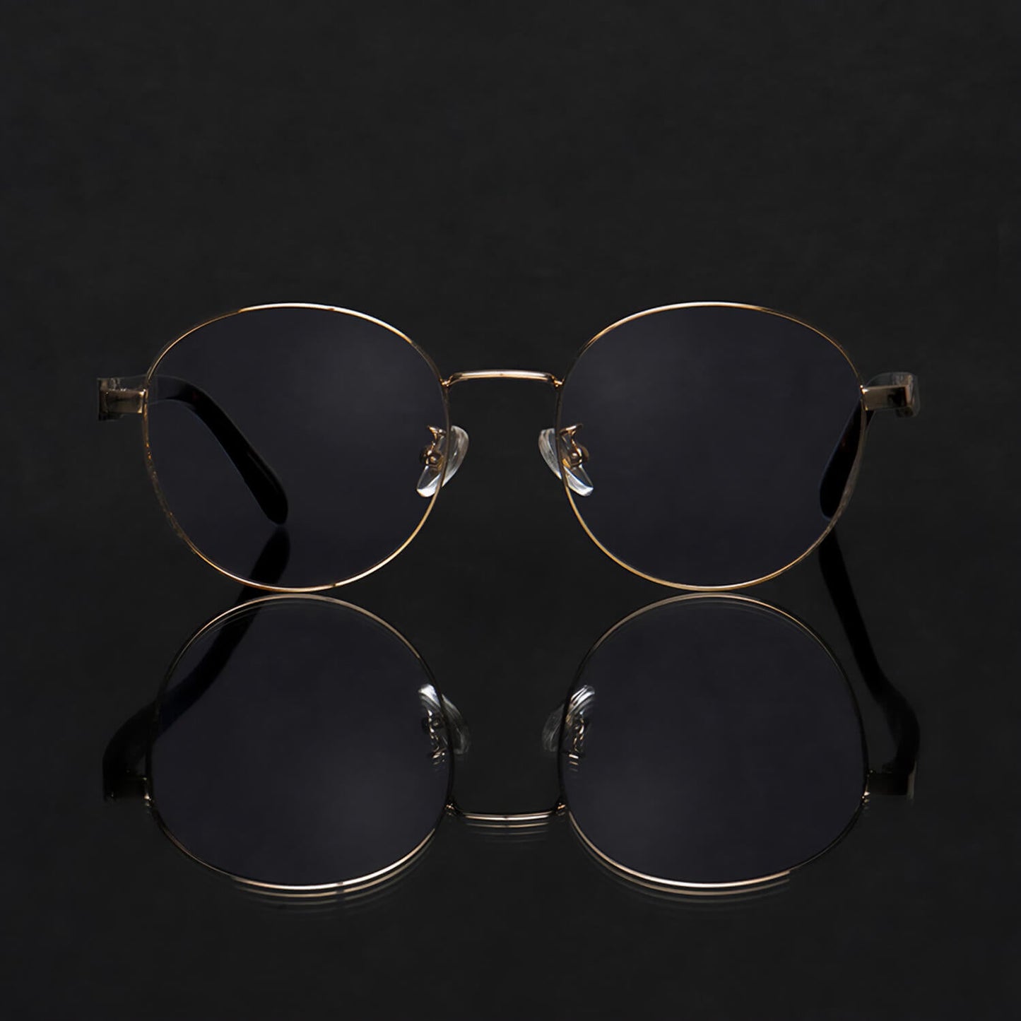 marcos lentes opticos redondos color dorado pata de madera armazon de metal  filtro azul hombre mujer #color_dorado