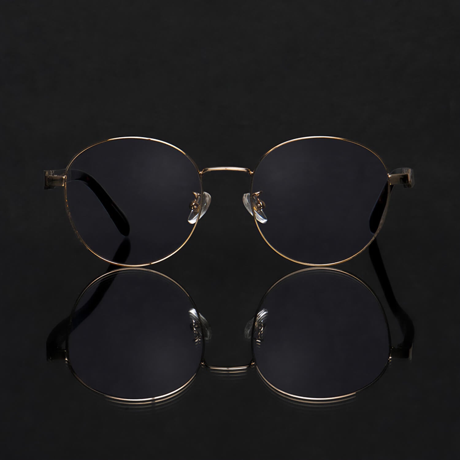 marcos lentes opticos redondos color dorado pata de madera armazon de metal  filtro azul hombre mujer #color_dorado