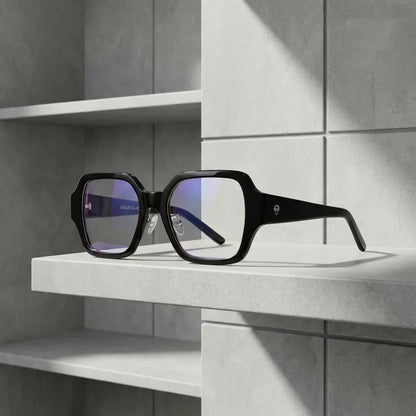 Lentes ópticos Venus Negro sobre superficie cream suave calidad premium receta Bonoboss #editorial_banner_confianza #color_negro