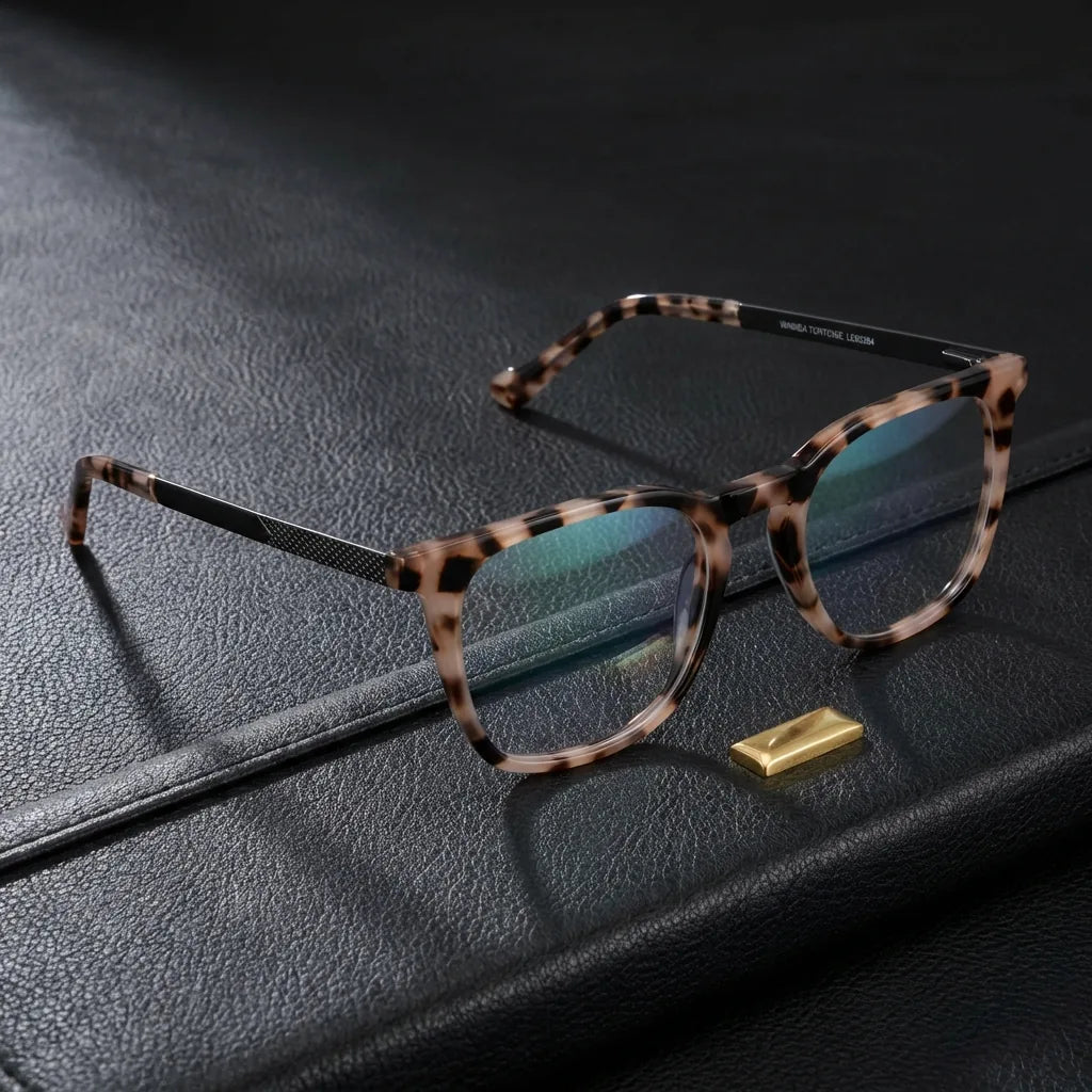 Frontal Waimea Steel lentes ópticos hombre marble jaspeado bisagra reforzada #color_marble