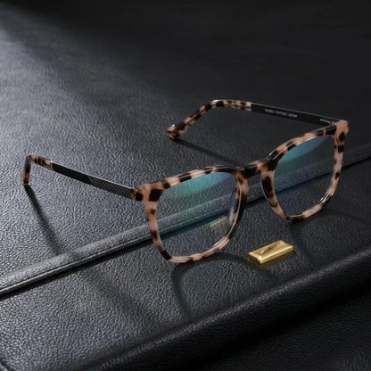Frontal Waimea Steel lentes ópticos hombre marble jaspeado bisagra reforzada #color_marble