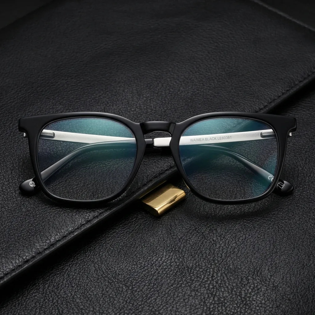 Waimea Steel anteojos ópticos negro diseño frontal para hombre y mujer #color_negro