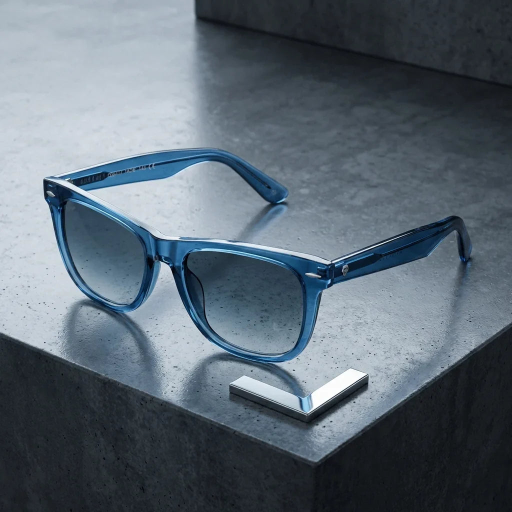Valencia lentes polarizados azul visto de frente hombre y mujer #color_azul