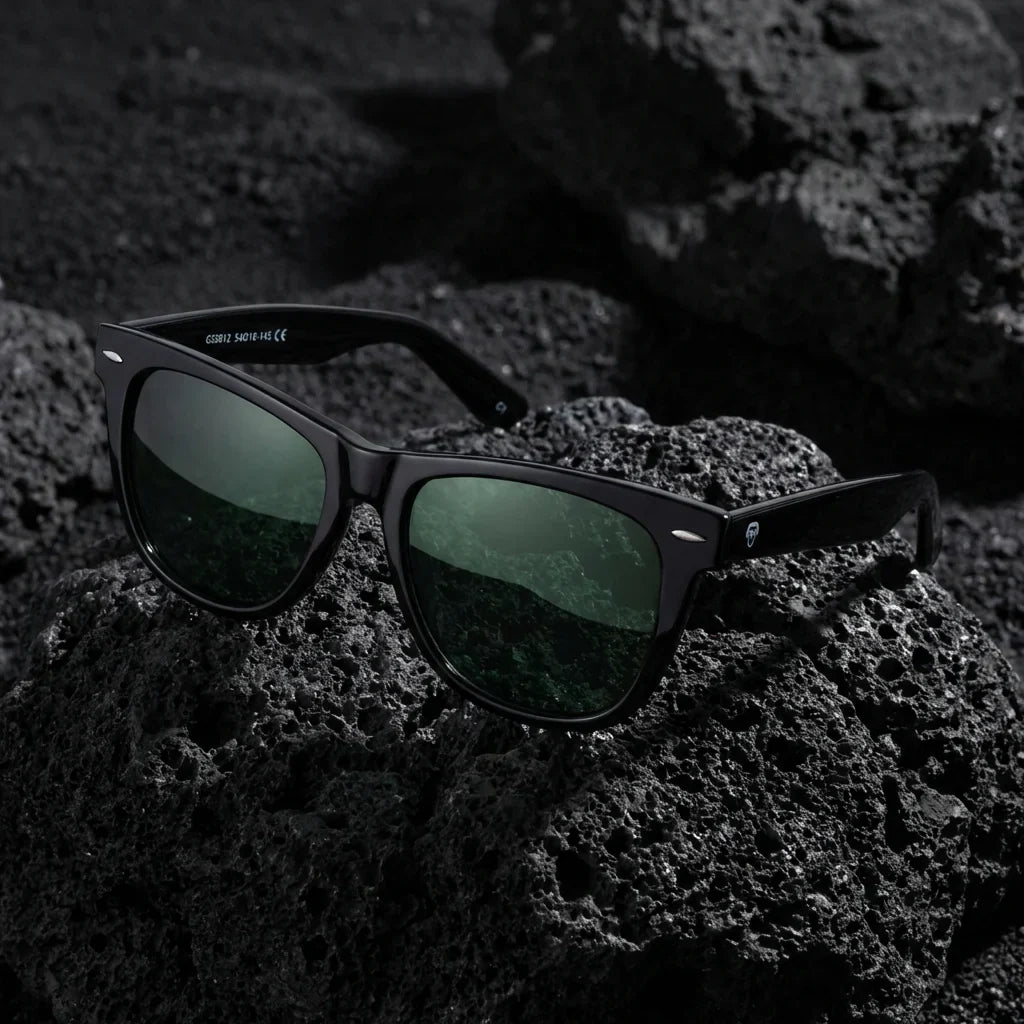 Primer plano frontal Valencia gafas polarizadas color negro #color_negro