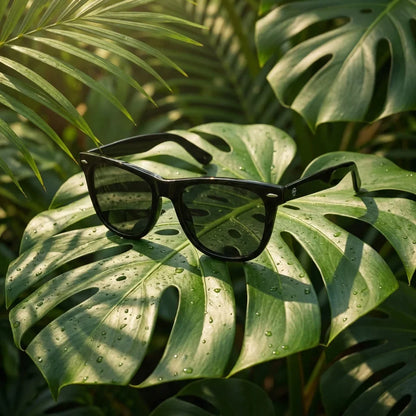 Vista frontal de Valencia gafas de sol UV400 color negro para hombre y mujer #color_negro
