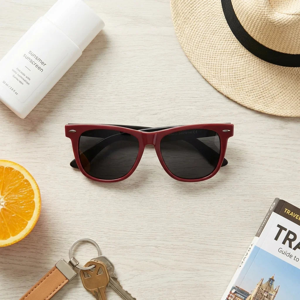 Rojo Valencia anteojos de sol vista de frente unisex #color_rojo