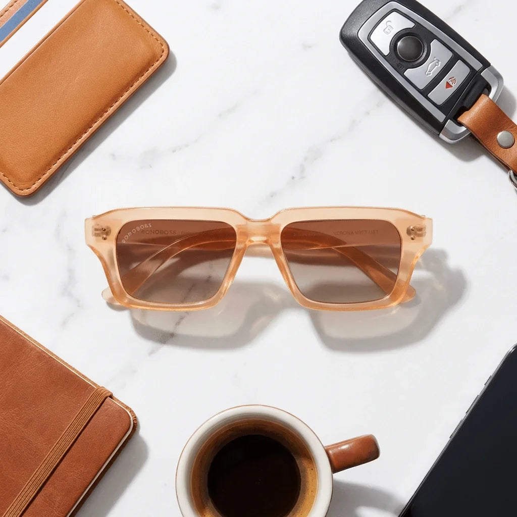 Lentes sol Verona polarizados RPET reciclado del oceano champagne composicion urban kit look femenino ciudad Bonoboss #editorial_detail2 #color_champagne