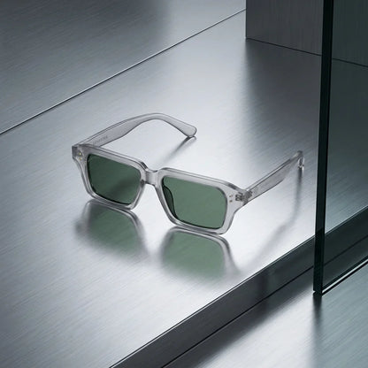 Lentes sol Verona polarizados UV400 RPET reciclado del oceano lente G15 verde sobre metal cepillado premium Bonoboss #editorial_grid1 #color_g15