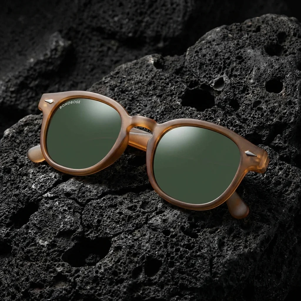 Close-up Waimea RPET gafas de sol mujer café detalle premium #color_brown