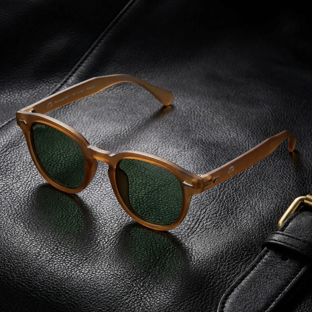 Waimea RPET gafas de sol madera café perspectiva 3/4 para hombre y mujer #color_brown