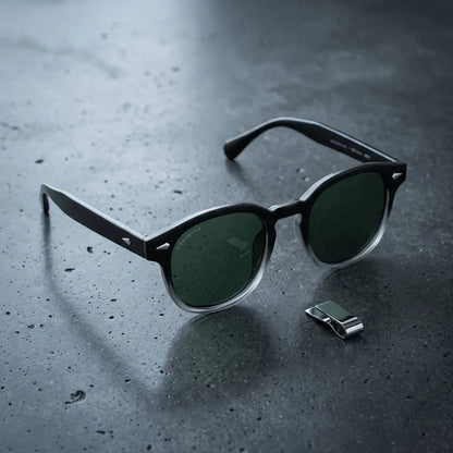 Lentes sol Waimea RPET polarizados UV400 lente G15 verde marco reciclado sobre concreto urbano minimalista Bonoboss #editorial_detail1 #color_g15