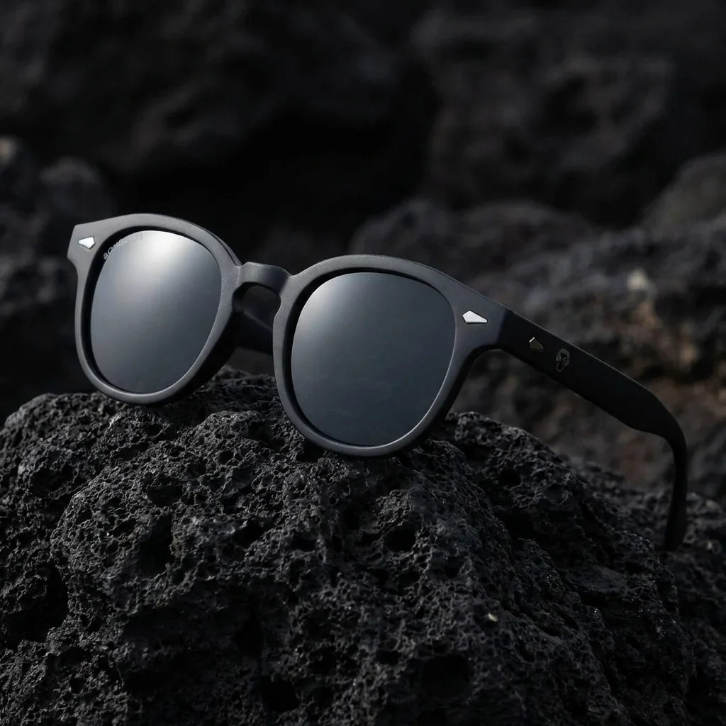 Detalle cercano Waimea RPET lentes polarizados hombre negro #color_negro