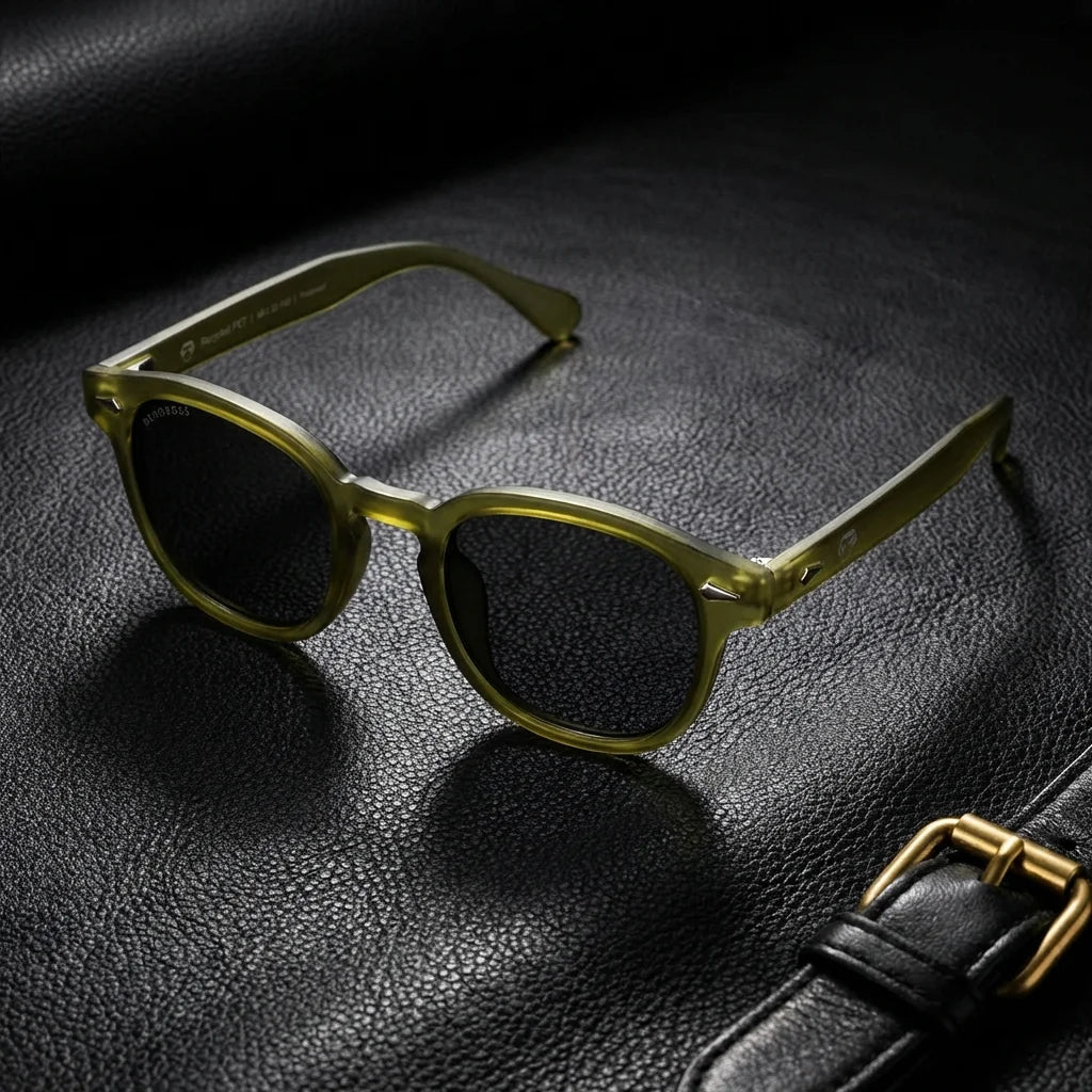 Frente del Waimea RPET lentes de sol con plástico reciclado en olive #color_olive