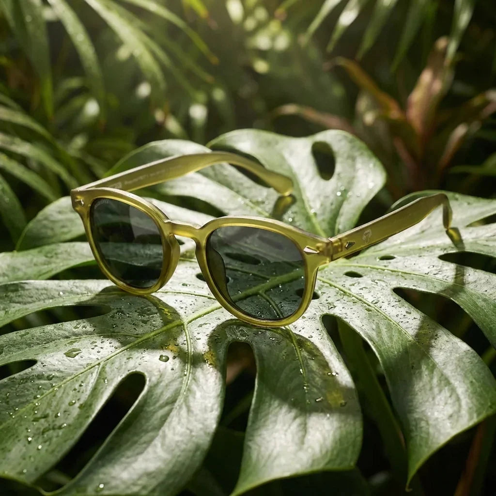 Vista frontal de Waimea RPET lentes polarizados hombre color olive #color_olive