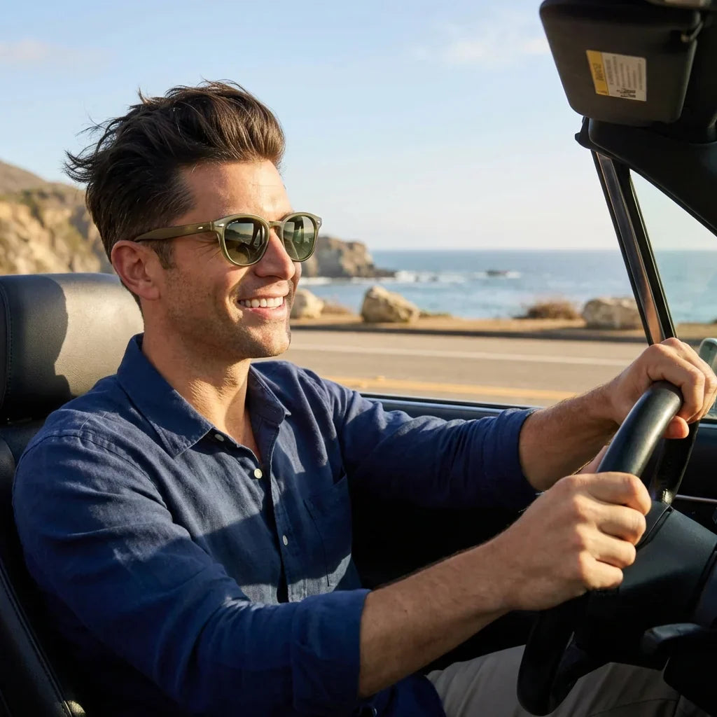 Waimea RPET gafas polarizadas olive light diseño frontal para hombre #color_olive-light