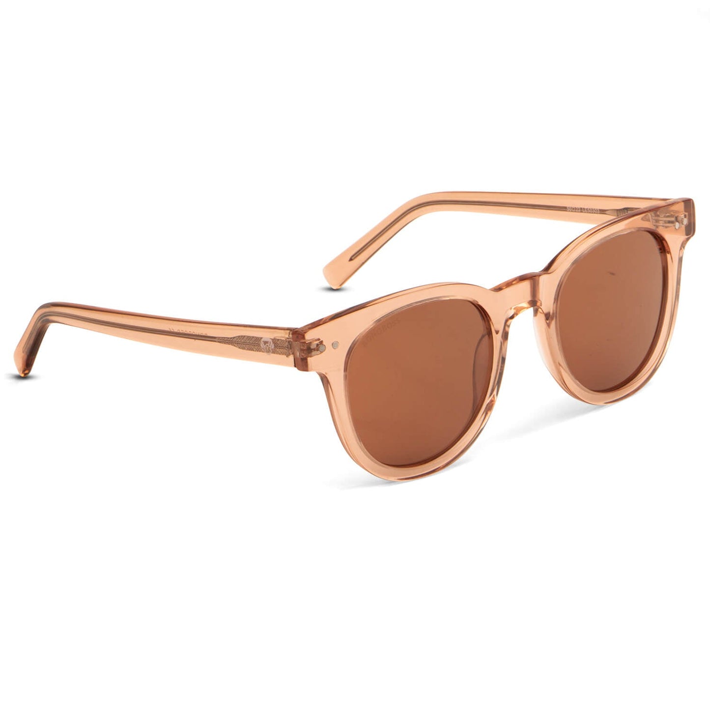 lentes anteojos de sol polarizados redondos damasco cristal color café para hombre y mujer #color_lightsalmon
