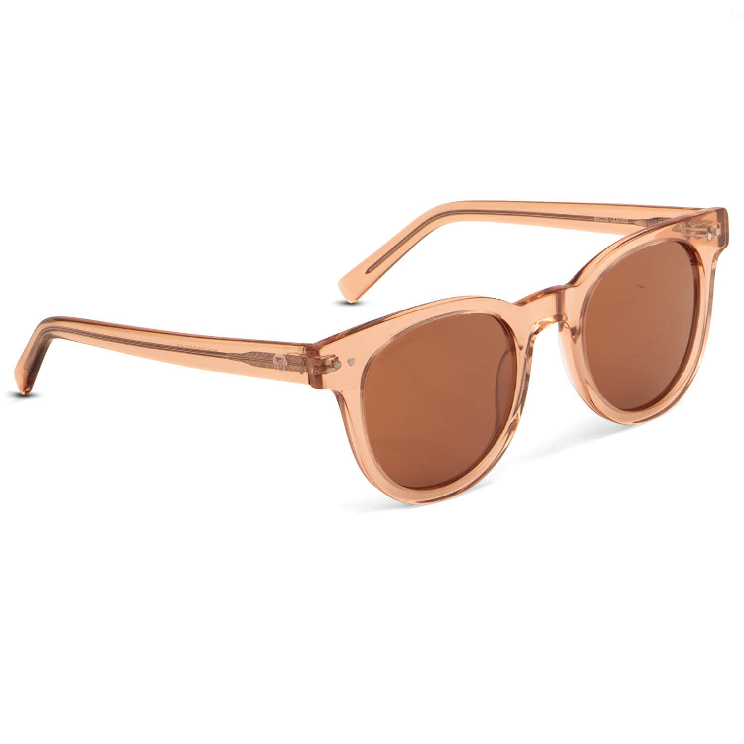 lentes anteojos de sol polarizados redondos damasco cristal color café para hombre y mujer #color_lightsalmon
