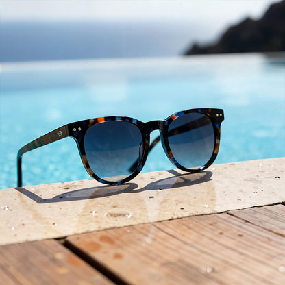Meli lentes de sol azul vista frontal para hombre y mujer #color_azul