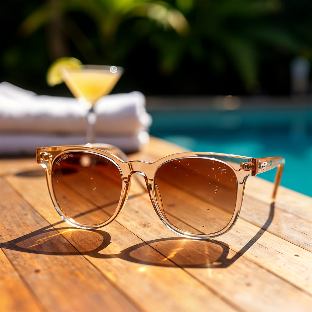 Meli lentes de sol champagne vista frontal diseño universal #color_champagne