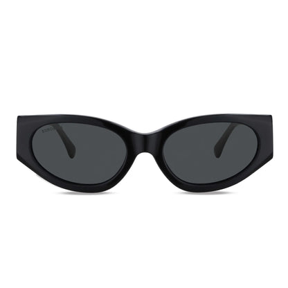 Milán lentes polarizados hombre estilo retro presentación frontal tono negro #color_negro