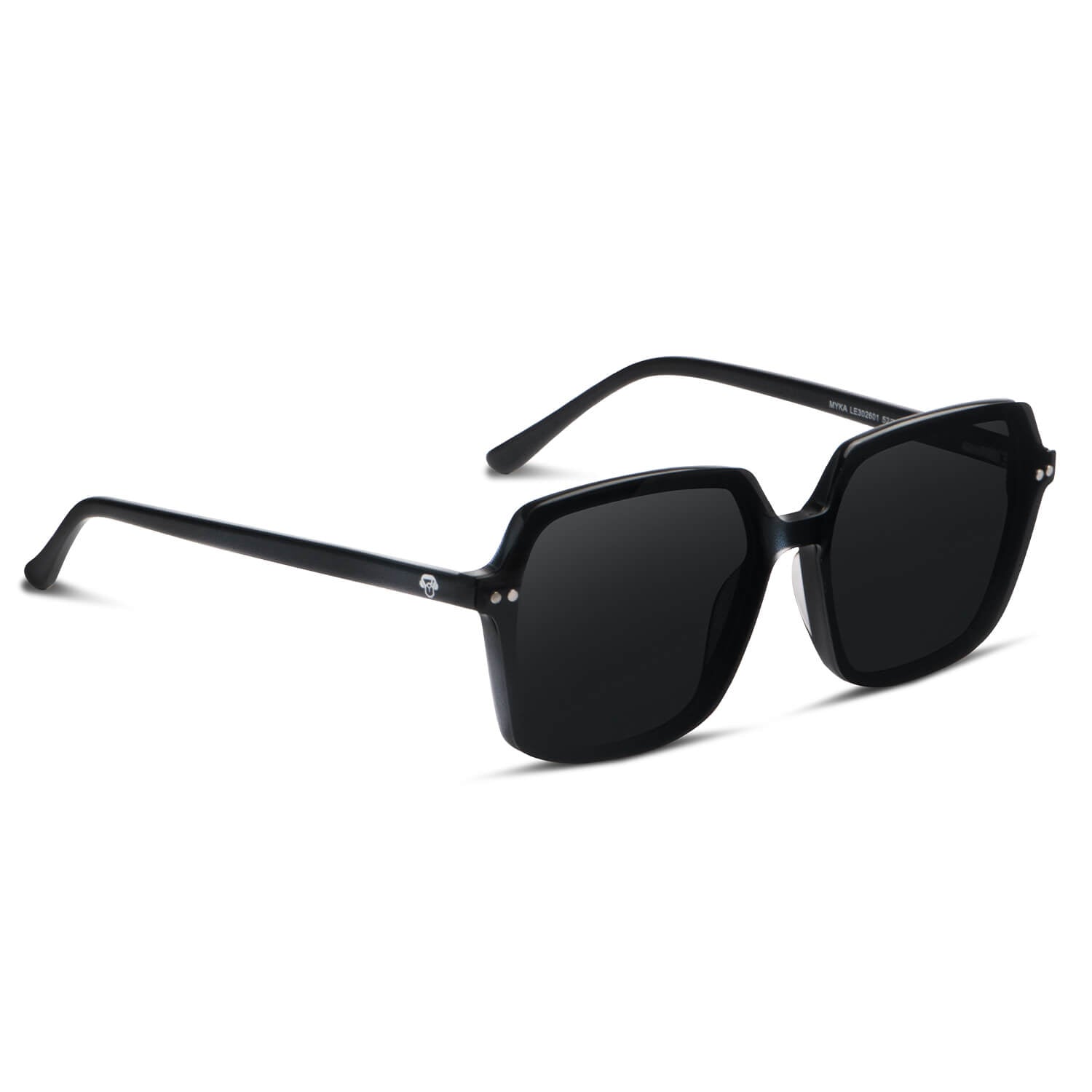 marcos opticos octagonales con sobre lente clip sol iman polarizado para hombre y mujer de color negro vista angulada montados #color_negro