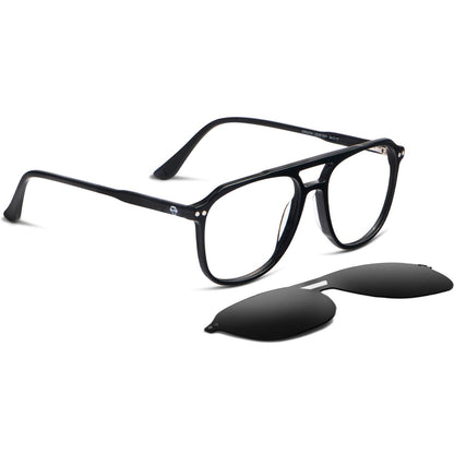 Negro azabache Orson Clip Sol sobrelentes vista de frente unisex #color_negro