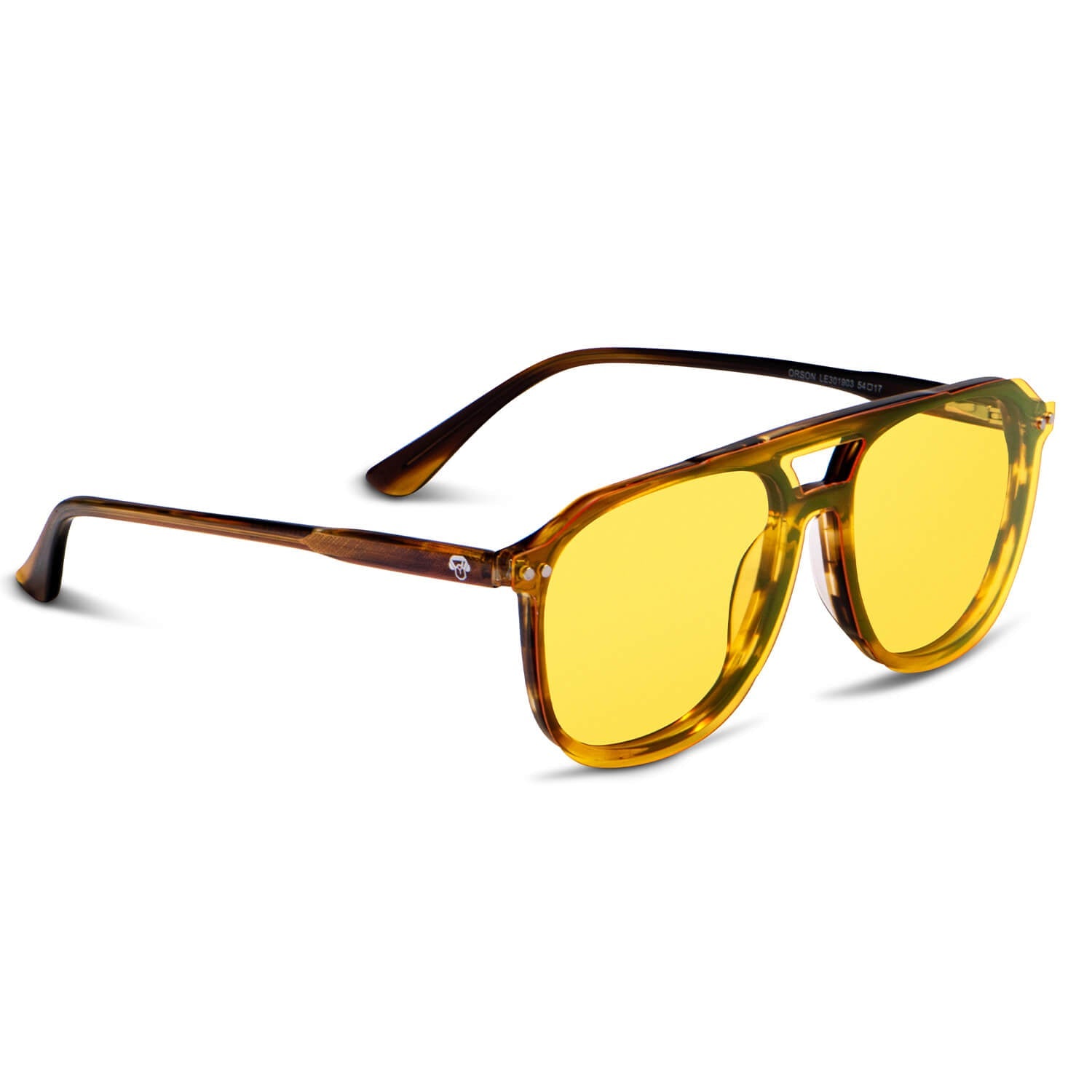 Vista angulada de Orson Clip Sol lentes con imán amarillo para hombre #color_amarillo