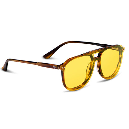 Vista angulada de Orson Clip Sol lentes con imán amarillo para hombre #color_amarillo