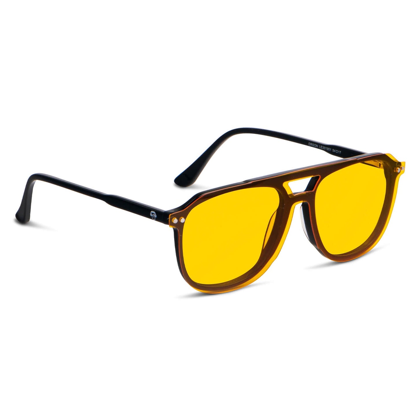 anteojos o marcos opticos ovalados negro sobre lente clip sol iman polarizado para hombre y mujer vista frontal  #color_negro