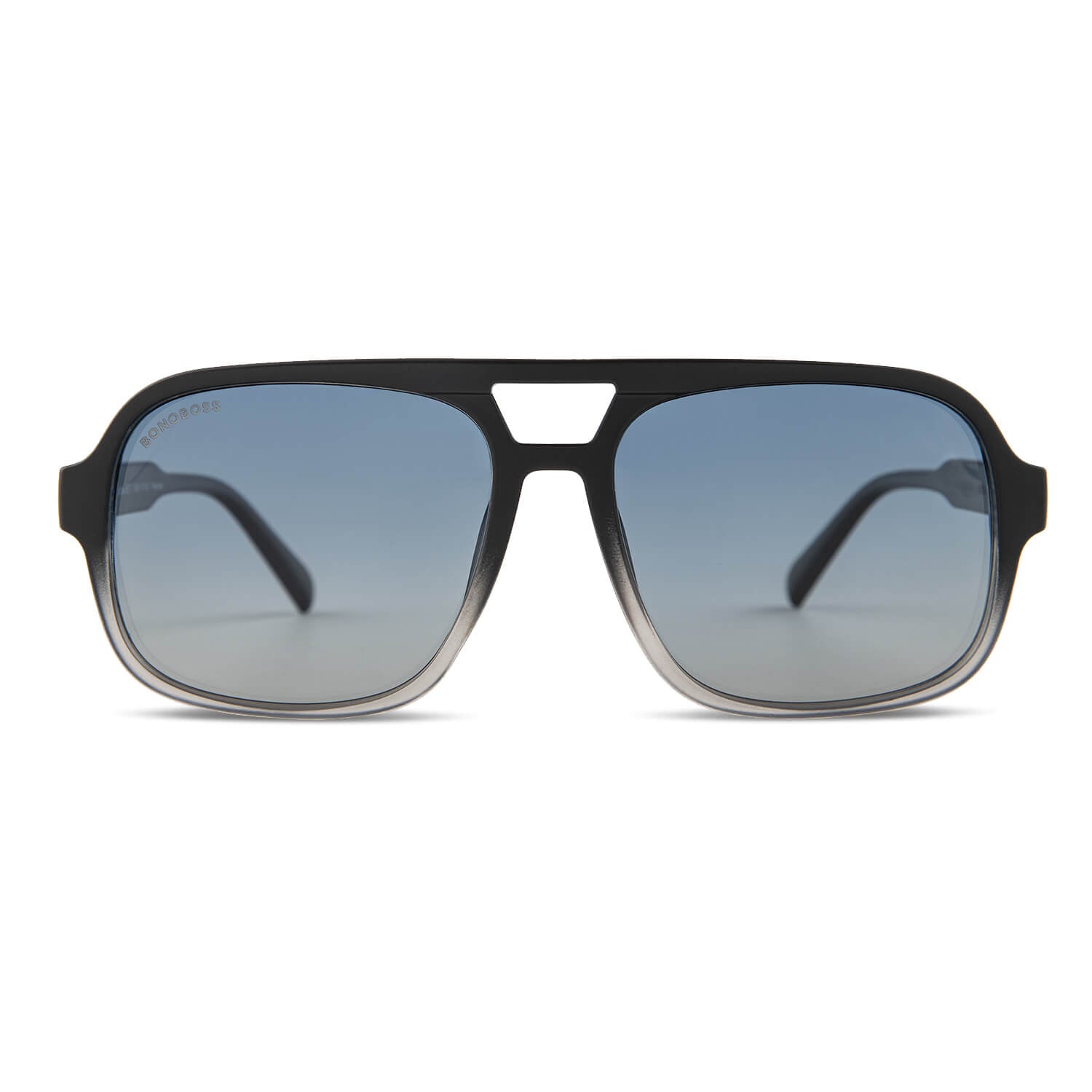 Frontal Orson RPET lentes de sol hombre tono negro plástico reciclado #color_negro