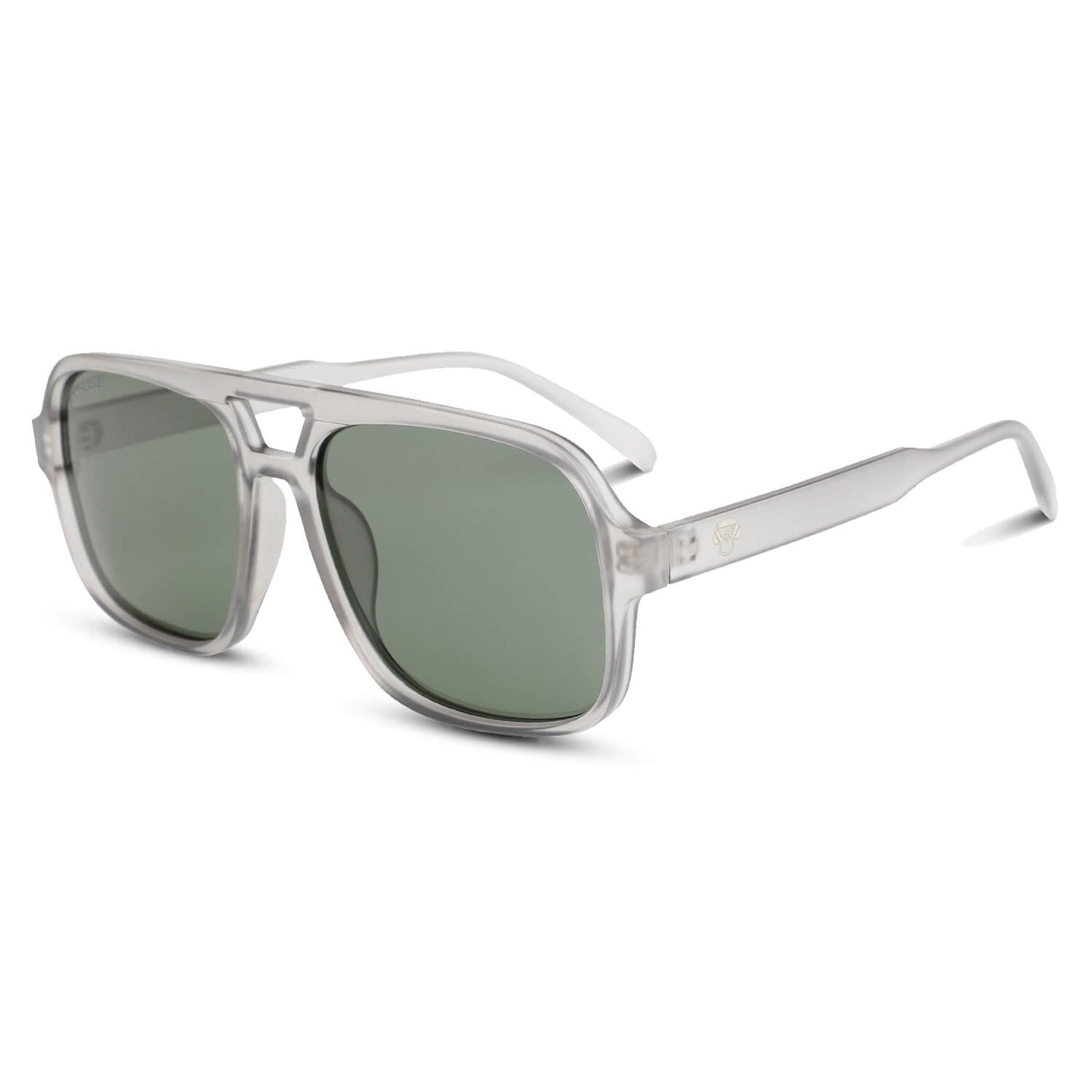 Vista frontal Orson RPET gafas de sol color cristal transparente #color_transparente