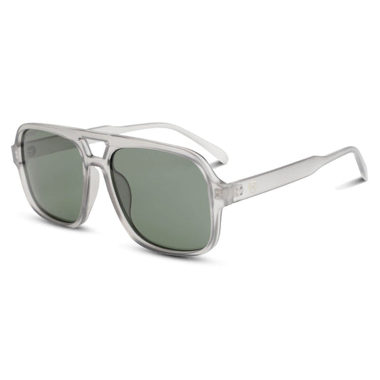 Vista frontal Orson RPET gafas de sol color cristal transparente #color_transparente