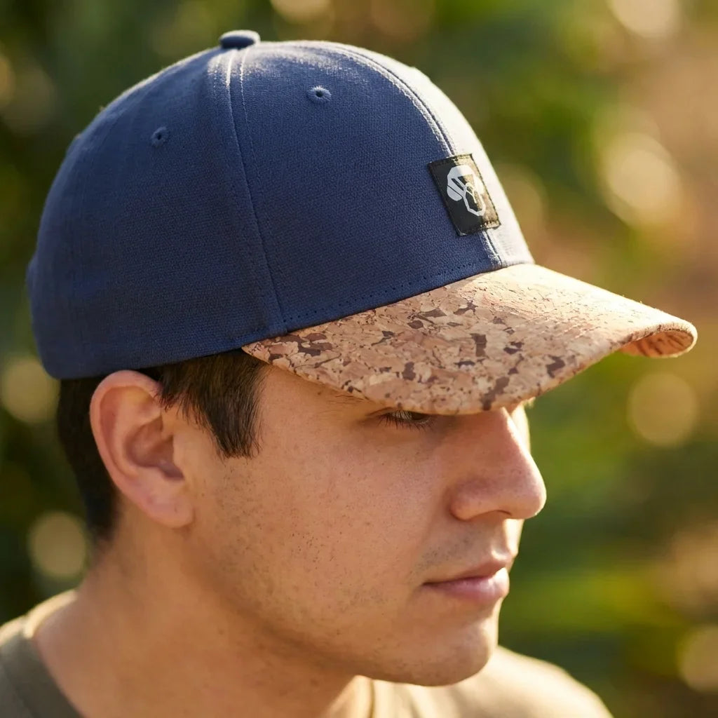 Gorro de corcho ecológico retrato perfil textura corcho Bonoboss