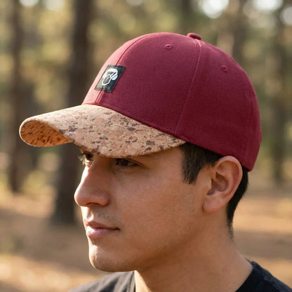Gorro de corcho ecológico retrato perfil textura corcho Bonoboss