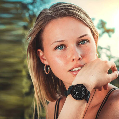 Toki Ébano BlackWave Café relojes mujer de frente con resistente al agua