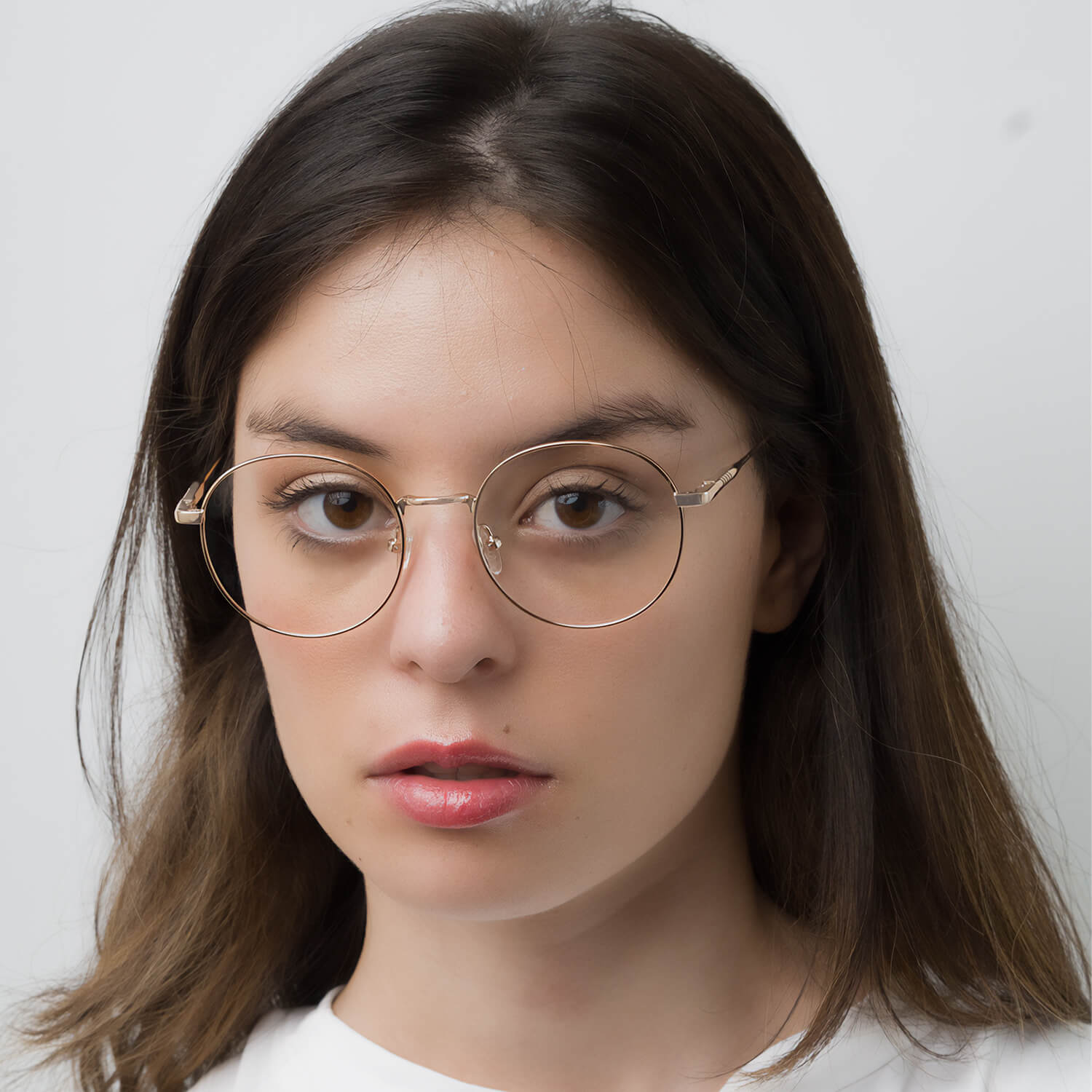 Round Clip Sol lentes clip on mujer con clip magnético vista frontal dorado #color_dorado