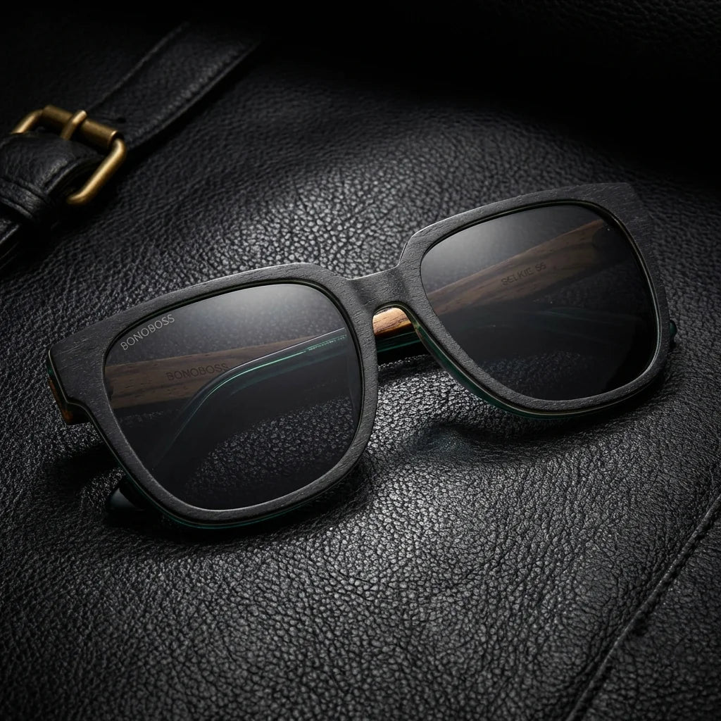 Selkie lentes de sol UV400 acabado estilo retro para hombre y mujer #color_selkie-db-zebrano