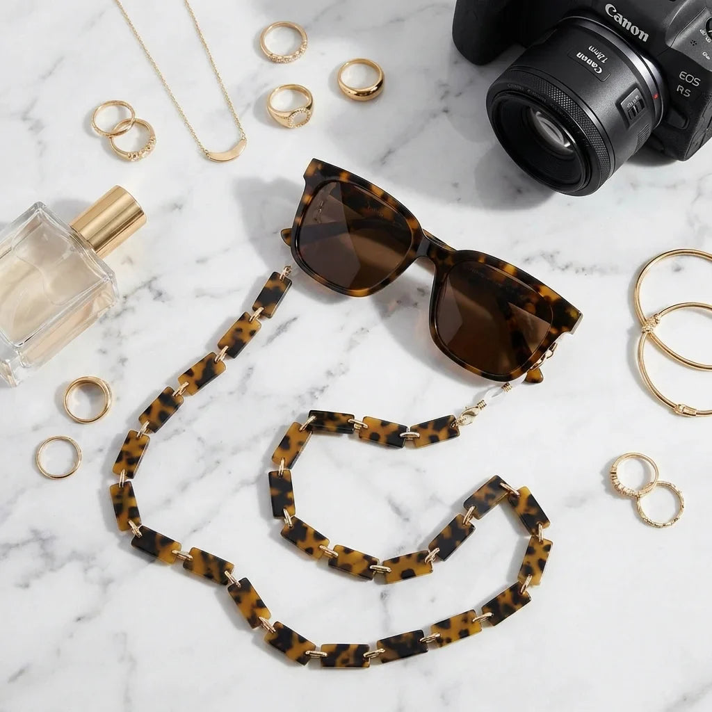 Set 3 Strap Acetato Reciclado en correa para lentes de frente estuche rígido