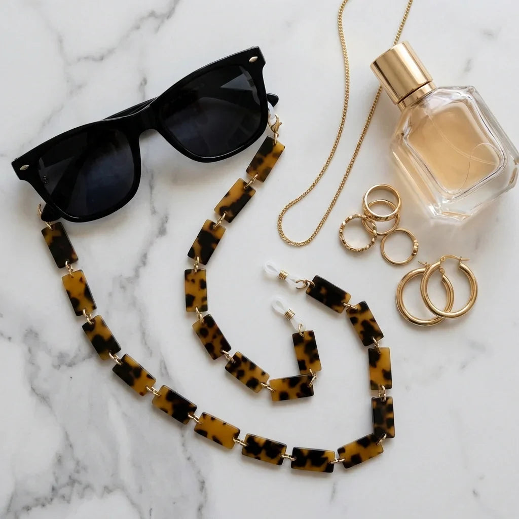 Diseño Strap Acetato Reciclado strap para lentes color carey frontal hombre y mujer #color_carey