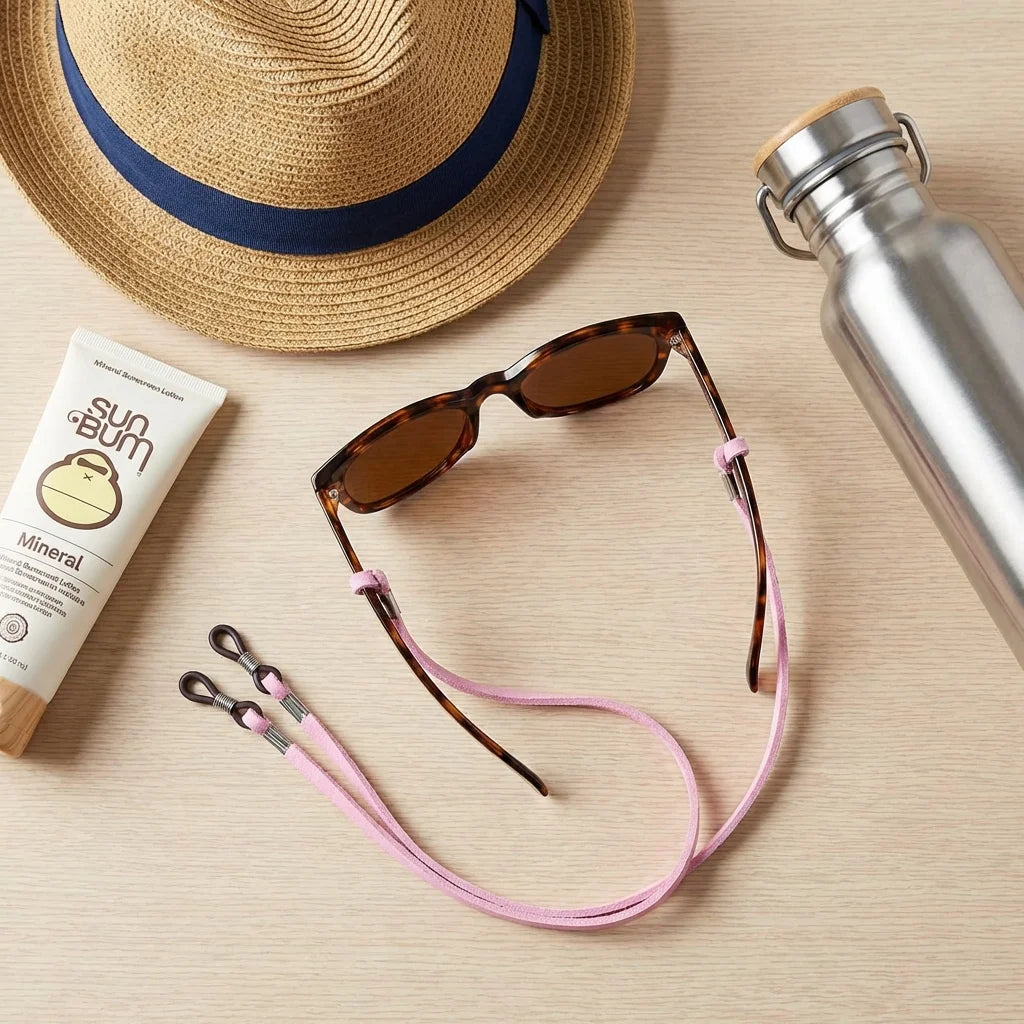 Packshot frontal Strap Liso Plástico Reciclado kit de limpieza lentes rosa palo #color_rosado