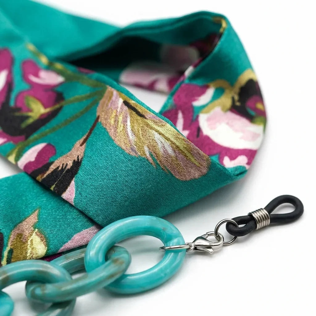 Strap pañuelo para lentes calipso close-up patrón tela textura Bonoboss #color_calipso