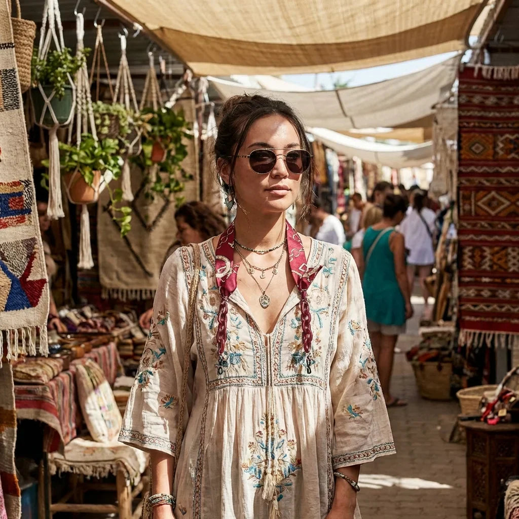 Strap pañuelo para lentes rojo look boho mercado jardín Bonoboss #color_rojo