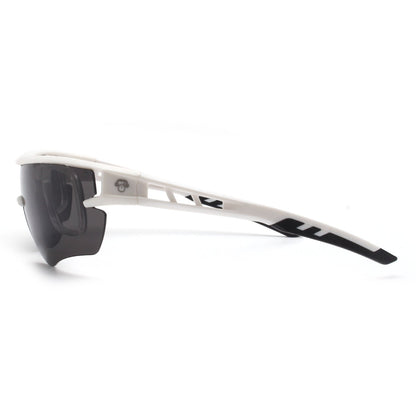 lentes anteojos de sol polarizados deportivos de acetato para hombre y mujer color blanco  cristal negro reflectante #color_blanco