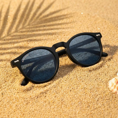 Temuco RPET gafas de sol azul diseño frontal para hombre y mujer #color_azul