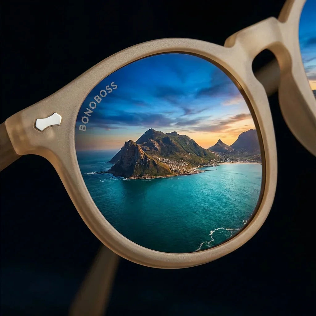 Temuco RPET lentes de sol hombre premium café clásico vista frontal #color_cafe