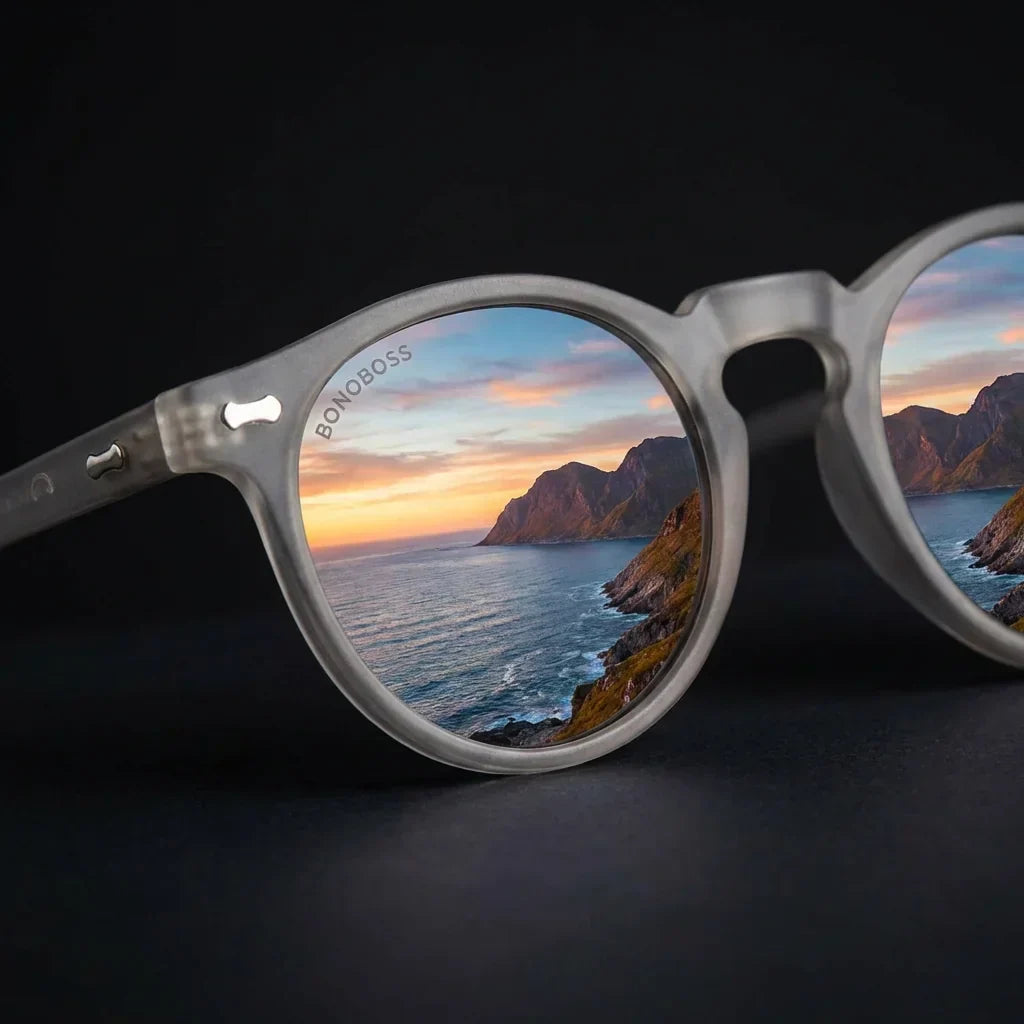 Gris Temuco RPET anteojos de sol vista de frente unisex #color_gris