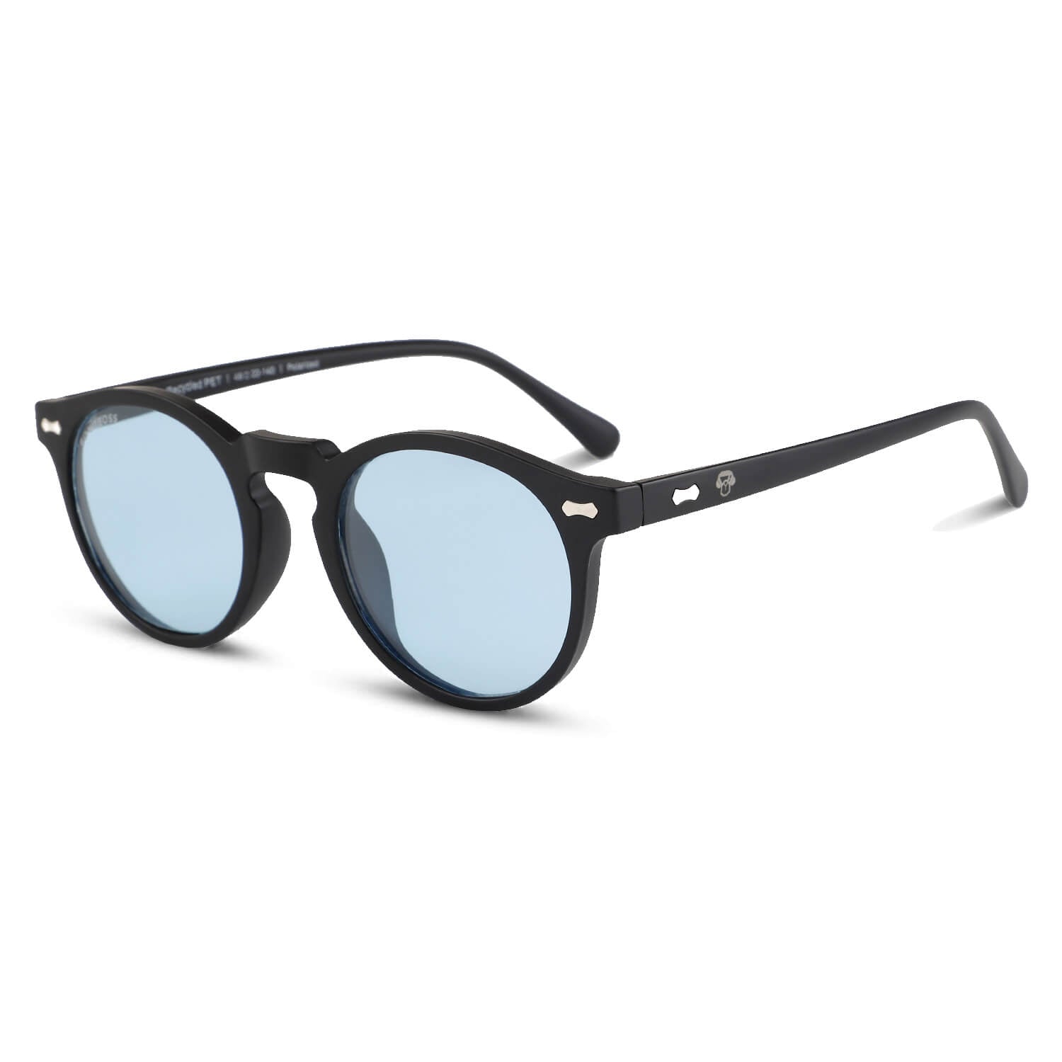 Temuco RPET gafas polarizadas negro diseño frontal para hombre y mujer #color_negro
