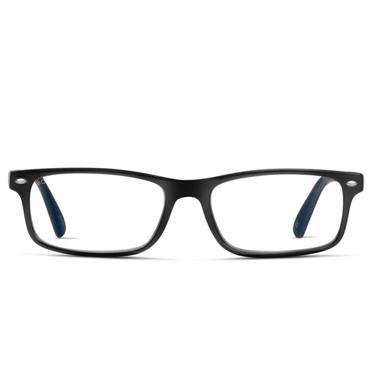 anteojos de lectura rectangulares con filtro de luz azul y antireflejo pregraduados para presbicie para hombre y mujer. color negro