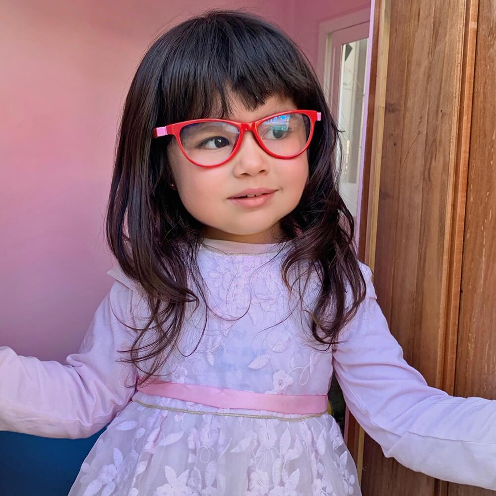 Rojo BonoKids Hanga Roa lentes ópticos mujer vista de frente #color_rojo