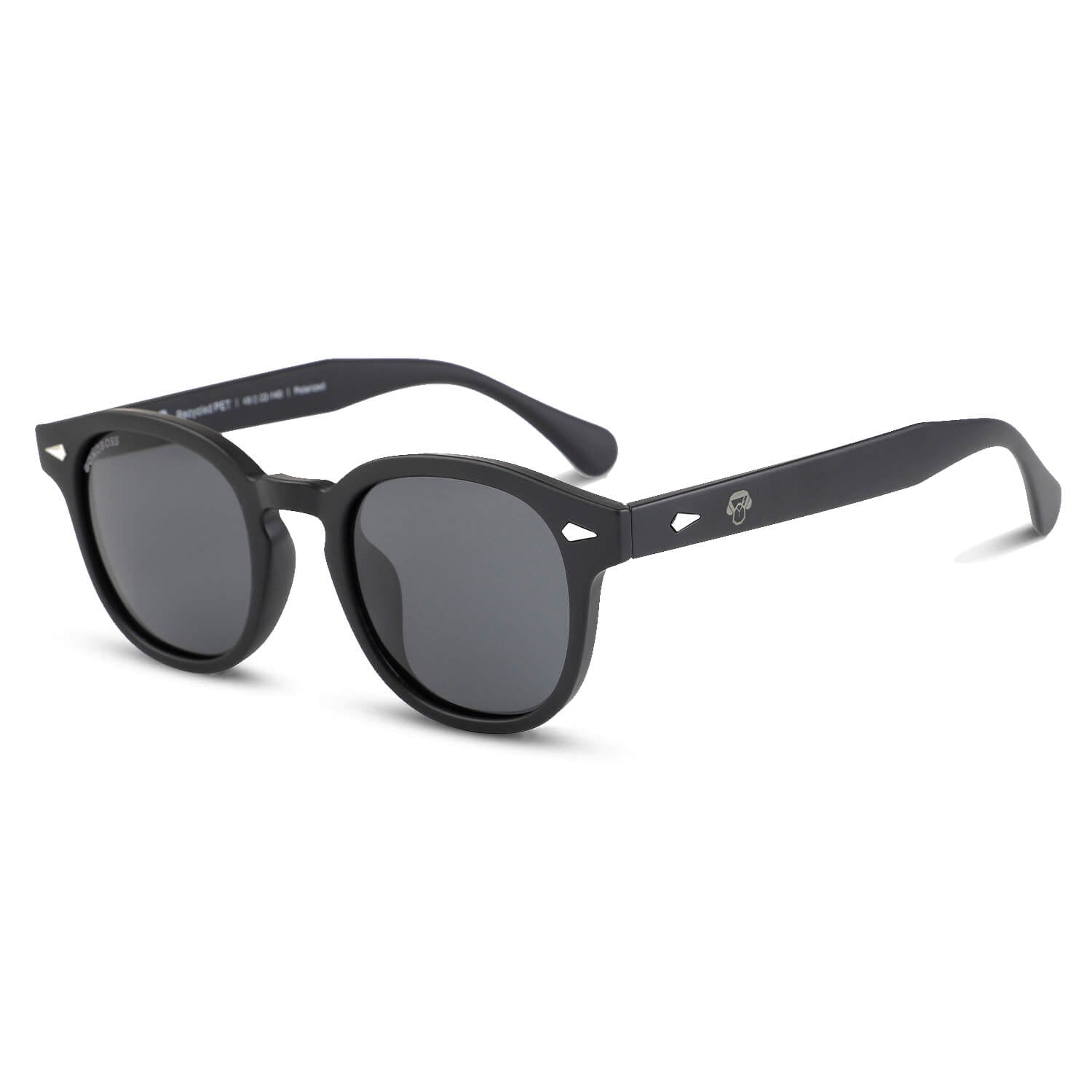 Frontal Waimea RPET lentes de sol hombre tono negro plástico reciclado #color_negro